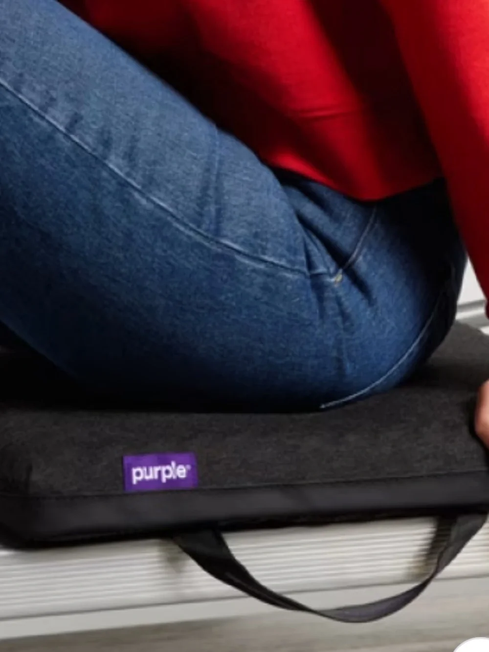 Purple pillow seat cushion